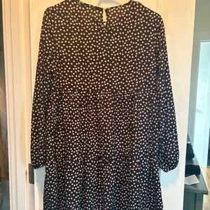 Black daisy a-line dress